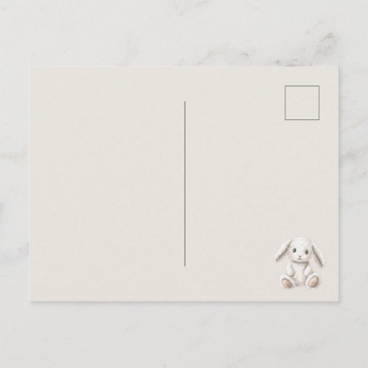 Cute Sweet Cream White Bunny Missing You Briefkaart (Achterkant)