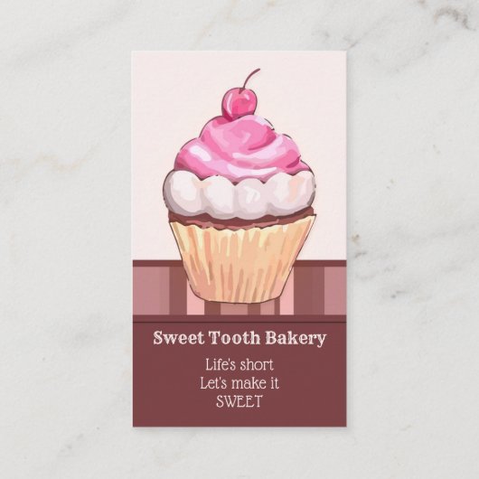 Cute Sweet Cupcake Bakery Visitekaartje (Achterkant)