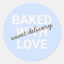 Cute Sweet Delivery Bakkerij Gebakken Met Liefde Ronde Sticker