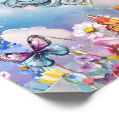 Cute Sweet Dreams Floral Sun, Stars & Moon  Poster (Hoek)