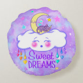 Cute Sweet Dreams Kawaii Round Pillow Rond Kussen (Achterkant)