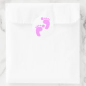 Cute Sweet Footstep Funny Shirt Ronde Sticker (Tas)