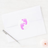 Cute Sweet Footstep Funny Shirt Ronde Sticker (Envelop)