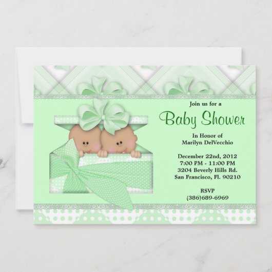 CUTE Sweet Green Baby shower Kaart (Voorkant)