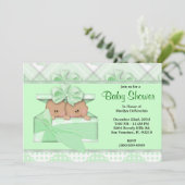 CUTE Sweet Green Baby shower Kaart (Staand voorkant)
