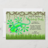 CUTE Sweet Green Lizard Vines Oerwoud Birthday Kaart (Voorkant)