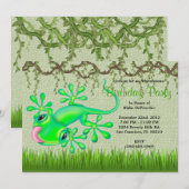 CUTE Sweet Green Lizard Vines Oerwoud Birthday Kaart (Voorkant / Achterkant)