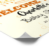 Cute Sweet Honey & Kawaii Eyeball Text Baby Shower Poster (Hoek)