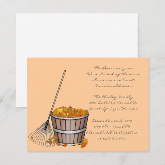 CUTE Sweet House Warming Party nodigt uit Kaart (Voorkant / Achterkant)