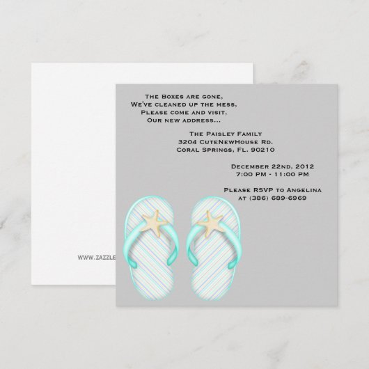 CUTE Sweet House Warming Party nodigt uit Kaart (Voorkant / Achterkant)