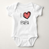 Cute sweet I heart papa Romper (Voorkant)
