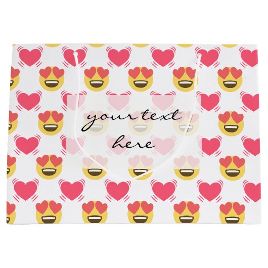 Cute Sweet in Love Emoji, hartspatroon Groot Cadeauzakje (Voorkant)
