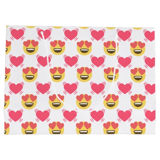 Cute Sweet in Love Emoji, hartspatroon Groot Cadeauzakje (Achterkant)