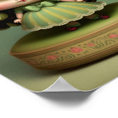 Cute Sweet Kawaii Green Apple Girl Poster (Hoek)