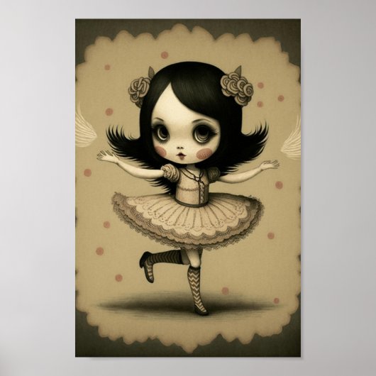 Cute Sweet Little Flapper Girl Poster (Voorkant)
