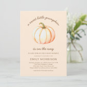 Cute Sweet Little Pumpkin Autumn Baby Shower Kaart (Staand voorkant)