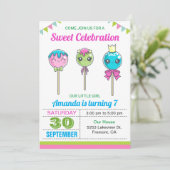 Cute Sweet Lollipop Snoep Land Birthday Party Kaart (Staand voorkant)