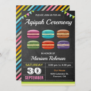 Cute Sweet Macarons Aqeeqah   Aqiqah-ceremonie Kaart
