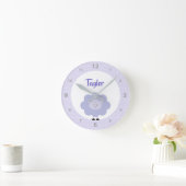 Cute Sweet Paarse Lamb Kinder Nursery Custom Name Ronde Klok (Huis)