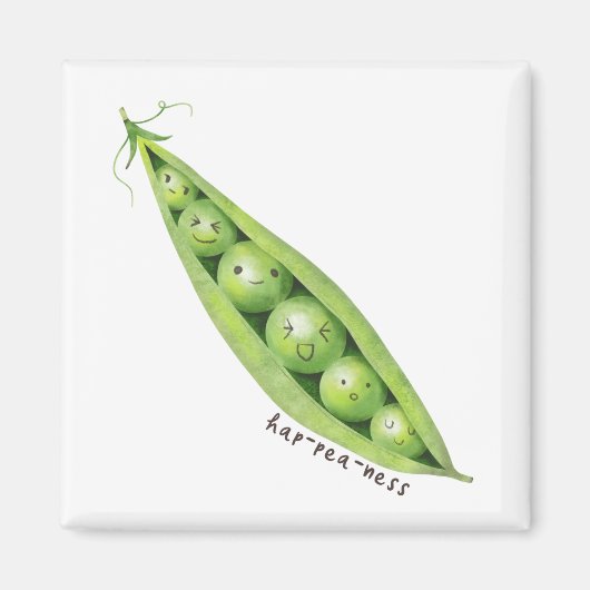 Cute Sweet Peas in een Pod Illustratie Magneet (Voorkant)