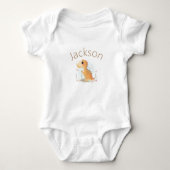 Cute Sweet Personalized Dinosaur Baby Boy Romper (Voorkant)