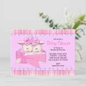 CUTE Sweet PINK Baby shower Kaart (Staand voorkant)