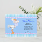 CUTE Sweet Plush Blue Bunny Rabbit Baby shower Kaart (Staand voorkant)