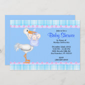 CUTE Sweet Plush Blue Bunny Rabbit Baby shower Kaart (Voorkant / Achterkant)