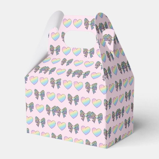  cute sweet rainbow hearts pastel gradient pattern bedankdoosjes (Achterkant)