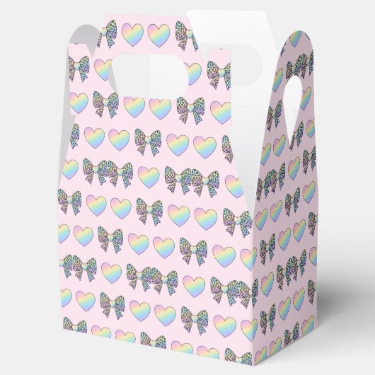  cute sweet rainbow hearts pastel gradient pattern bedankdoosjes (Geopend)