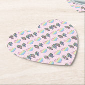 cute sweet rainbow hearts pastel gradient pattern kartonnen onderzetters (Gekanteld)