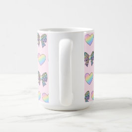  cute sweet rainbow hearts pastel gradient pattern koffiemok