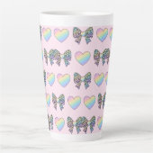  cute sweet rainbow hearts pastel gradient pattern latte mok (Voorkant)