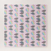 cute sweet rainbow hearts pastel gradient pattern legpuzzel (Horizontaal)