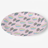  cute sweet rainbow hearts pastel gradient pattern papieren bordje (Gekanteld)
