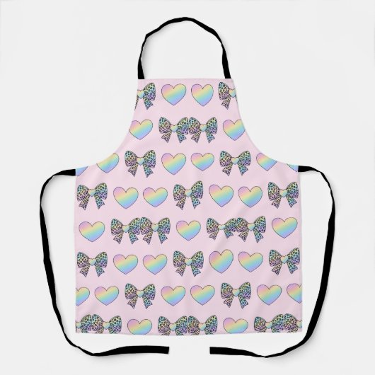  cute sweet rainbow hearts pastel gradient pattern schort (Voorkant)