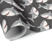 Cute Sweet Shark Cartoon Fun Gift Birthday Cadeaupapier (Rol Hoek)