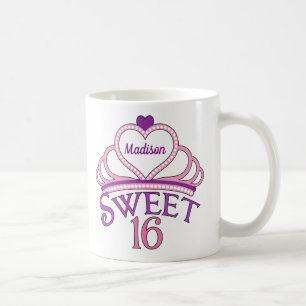 Cute Sweet Sixteen Birthday Girl Pink 16 Monogram Koffiemok