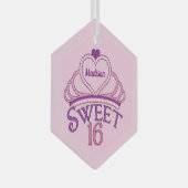 Cute Sweet Sixteen verjaardag Aangepast Roze Kerst Glas Ornament (Voorkant Rechts)