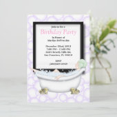 CUTE Sweet Spa Bath Massage and Beauty Party Invit Kaart (Staand voorkant)
