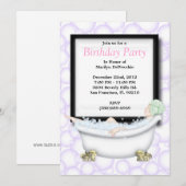 CUTE Sweet Spa Bath Massage and Beauty Party Invit Kaart (Voorkant / Achterkant)