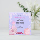 CUTE Sweet Spa Bath Massage and Beauty Party Invit Kaart (Staand voorkant)