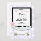 CUTE Sweet Spa Bath Massage and Beauty Party Invit Kaart (Voorkant / Achterkant)