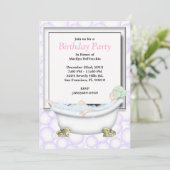 CUTE Sweet Spa Bath Massage and Beauty Party Invit Kaart (Staand voorkant)