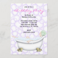 CUTE Sweet Spa Bath Massage & Beauty Party nodigt
