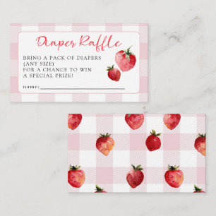 Cute Sweet Strawberry Baby Shower Luierspel Informatiekaartje