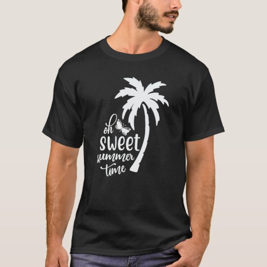 Cute Sweet Summertime Summer With A Palm Tree Beac T-shirt (Voorkant)