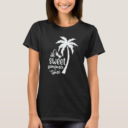 Cute Sweet Summertime Summer With A Palm Tree Beac T-shirt (Voorkant)