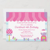 Cute Sweet Treat Birthday Party Invitation Kaart (Voorkant)
