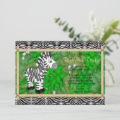 CUTE Sweet Wild Zebra Birthday Kaart (Staand voorkant)